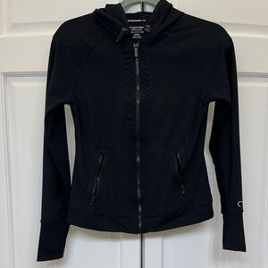 Calvin Klein Performance Black Zip Up Hoodie Stretch Thumbholes Small